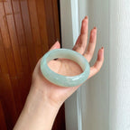 冰种宽版晴底翡翠平安镯（58mm)（yc363423）