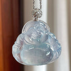 18k金扣冰种蓝紫底翡翠佛公（yc196026）