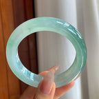 冰种飘花翡翠平安镯（58.8mm）（yc210096）