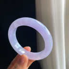 糯冰种紫罗兰翡翠平安镯（54.6mm)（yc349447）