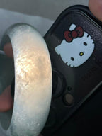 糯冰种晴水宽版轮胎手镯（58.5mm）（yc243442）