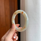 糯冰洒金翡翠圆条手镯（53.6mm)（yc373887）