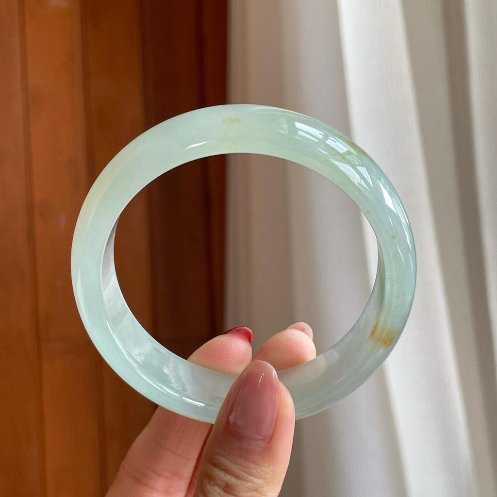 糯冰飘黄翡翡翠平安镯（60.3mm）（yc304373）