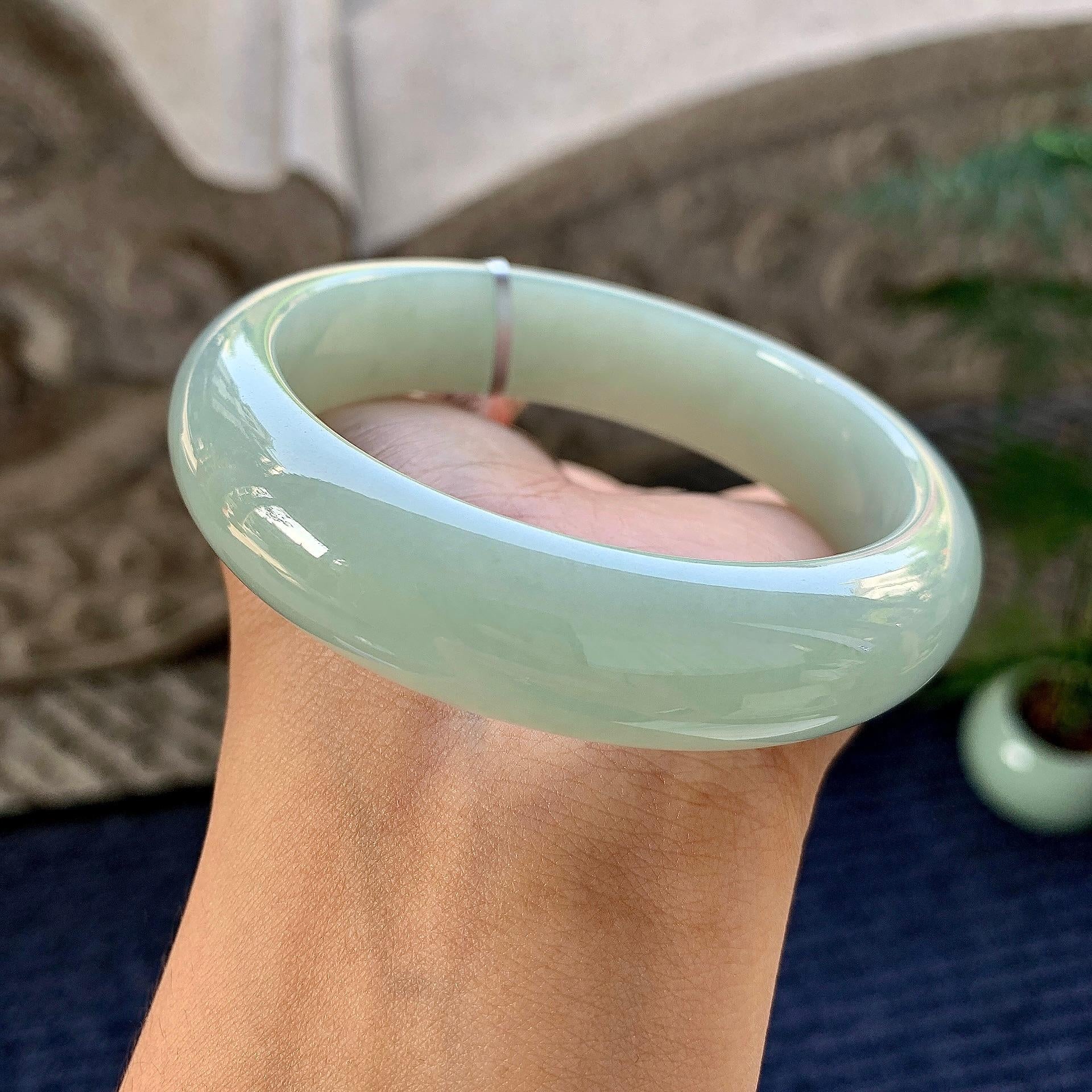 细糯种晴底宽版轮胎手镯（60.4mm）（yc249447）