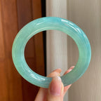 冰种蓝晴底翡翠圆条手镯（55.8mm)（yc345509）