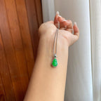 18k金钻镶糯冰满绿翡翠葫芦（yc257846）