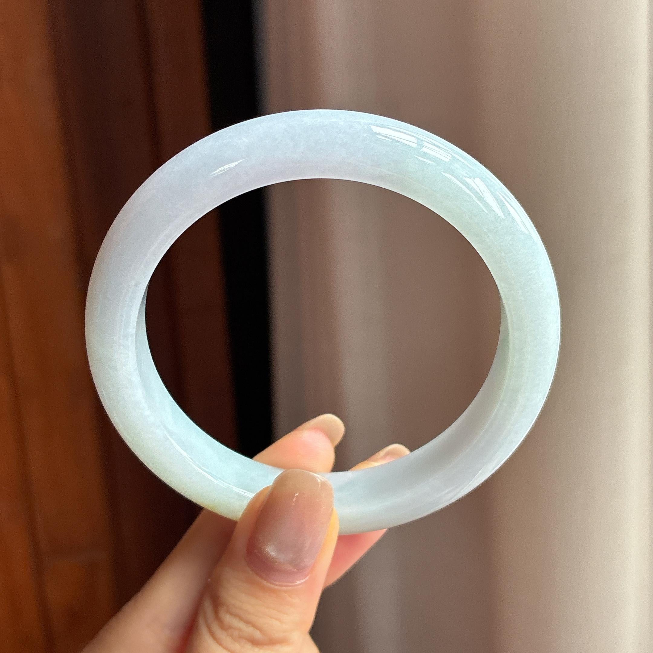 细糯种黄翡正圈平安镯 57圈 天然缅甸A货翡翠（yc440034）