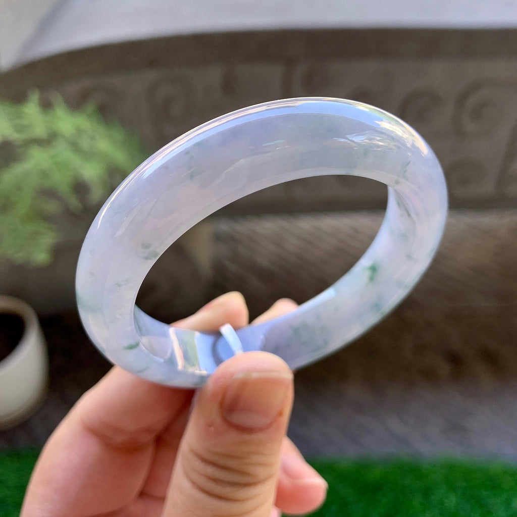 细糯种紫罗兰飘花平安镯（52mm）（yc246656）