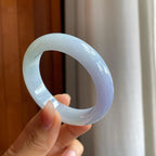 糯冰春带彩翡翠平安镯（51.8mm）（yc311411）
