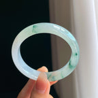 冰种飘花翡翠平安镯（54mm）（yc333011）
