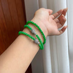 糯冰满绿翡翠珠串项链（yc247169）