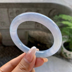 糯冰种紫罗兰圆条手镯（53mm）