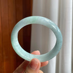 糯冰底色翡翠平安镯（56.8mm）（yc216048）