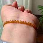 糯冰种红翡小米珠手串  天然缅甸A货翡翠（yc362135）