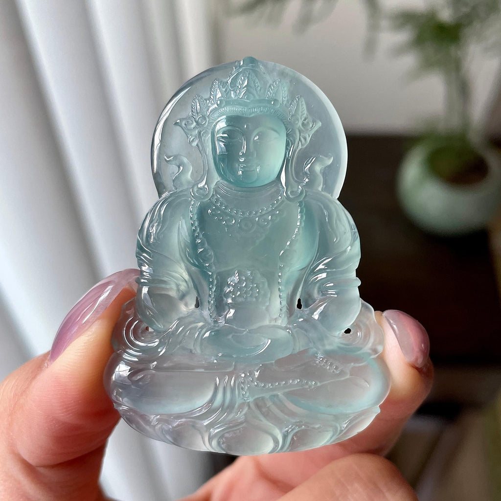 冰种蓝水晴水度母挂件（yc312576）
