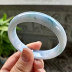 细糯种飘蓝花贵妃手镯56.8圈口 天然缅甸A货翡翠（yc313319）