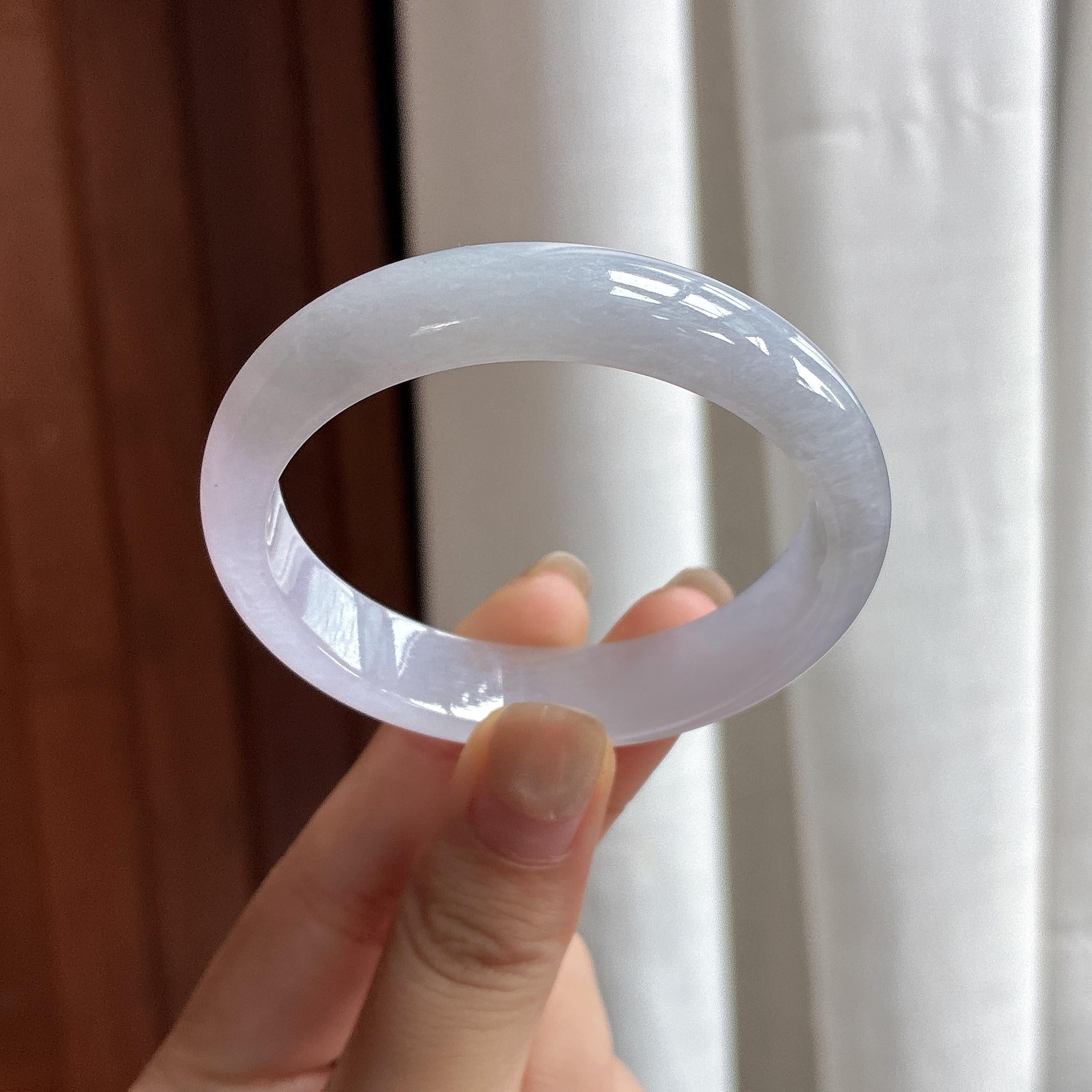 糯冰紫罗兰贵妃镯 51圈 天然缅甸A货翡翠（yc484062）