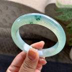 糯冰种晴底飘花平安镯（55.6mm）（yc255586）