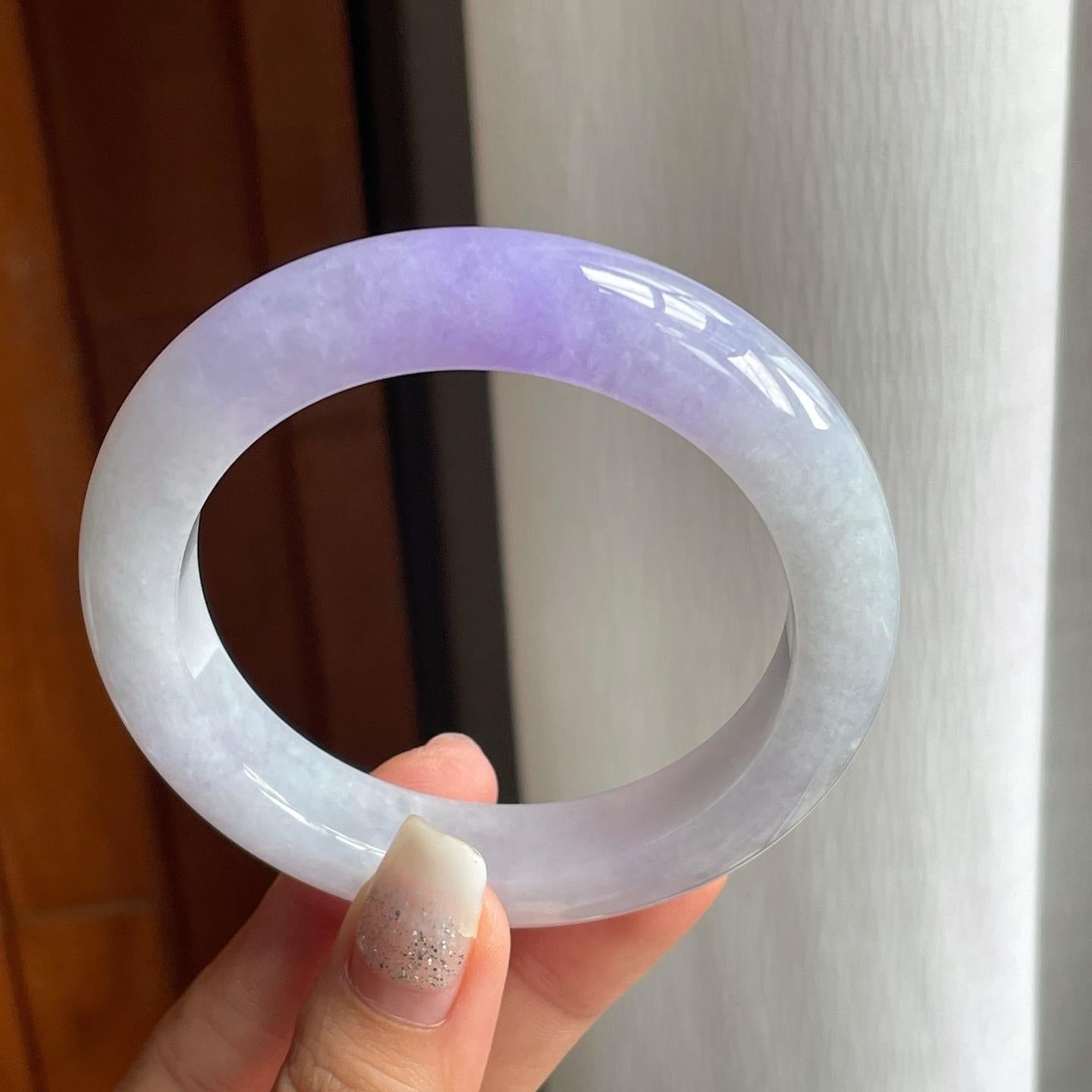 糯冰紫罗兰翡翠平安镯（57mm）（yc185063）