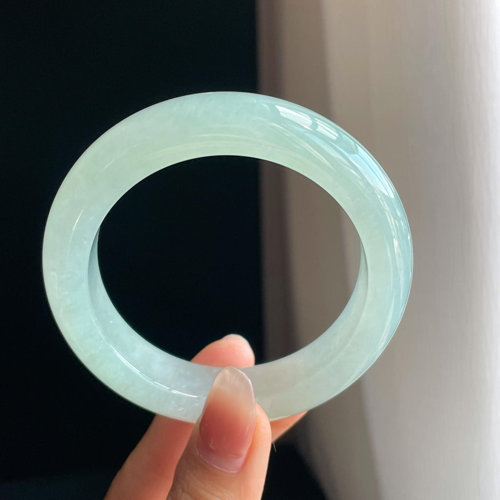 冰种晴底翡翠平安镯（56mm)（yc323804）