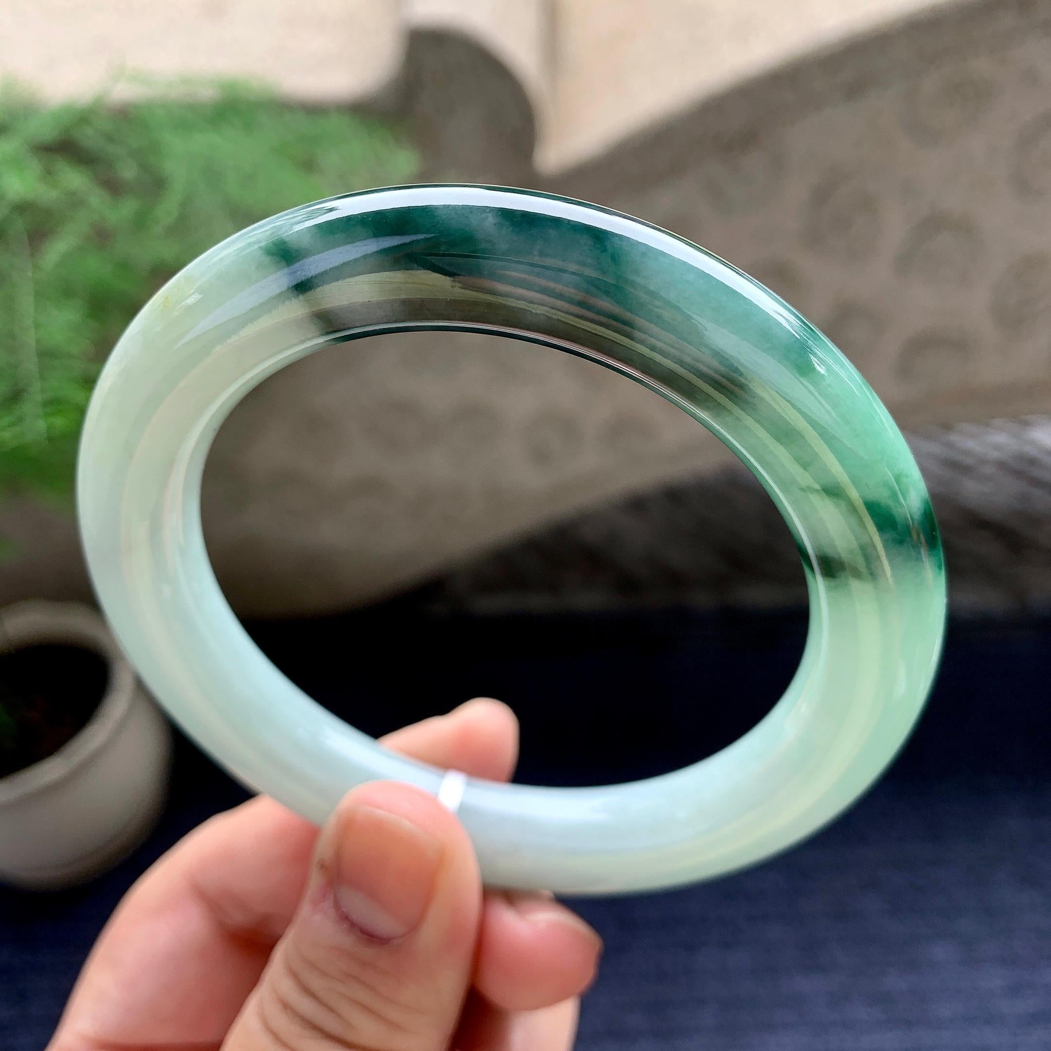 细糯种飘花圆条手镯（60.2mm)（yc198244）