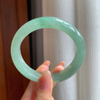 冰种湖水绿翡翠平安镯（57mm）（yc358330）