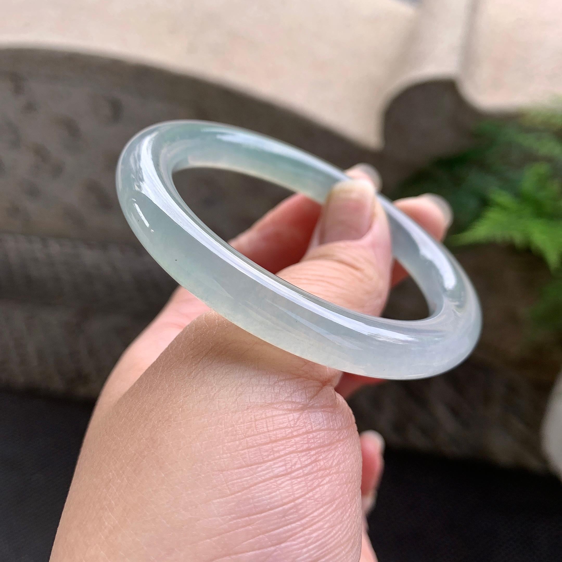 糯冰种晴水圆条手镯（53.4mm）（yc272108）
