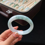 糯种飘花正圈翡翠手镯（57.7mm）（yc018719）