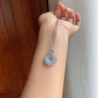 18k金扣冰种紫罗兰翡翠甜甜圈（yc248547）