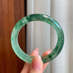 冰种飘花翡翠平安镯（53mm）（yc335293）