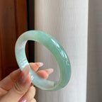 糯冰半山水翡翠平安镯（59mm）（yc282547）