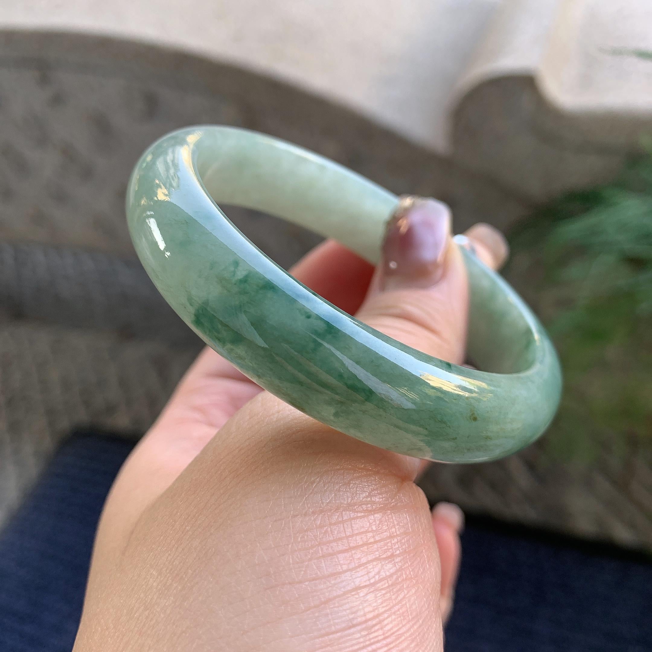 细糯种飘花平安镯（57mm）（yc294659）