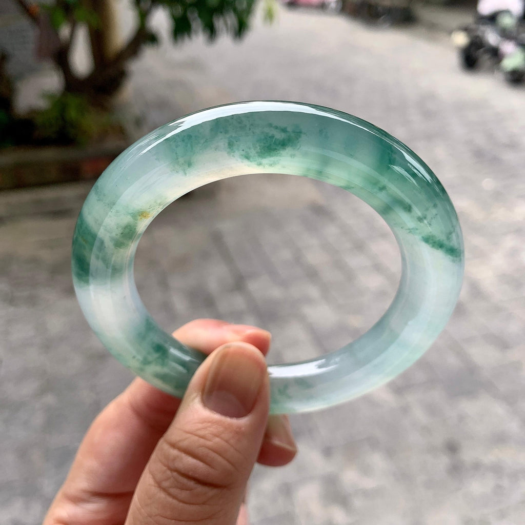 冰种飘花圆条手镯（55.8mm）（yc228026）