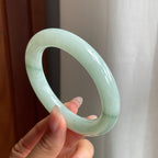 糯冰种晴底飘花翡翠圆条手镯（56mm）（yc199650）