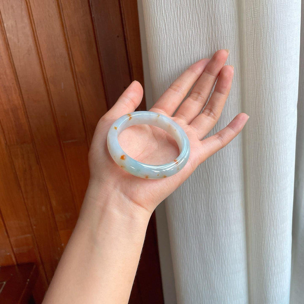 糯冰黄翡翡翠平安镯（52mm）（yc396390）