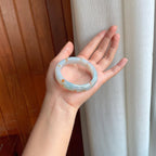 糯冰黄翡翡翠平安镯（52mm）（yc396390）