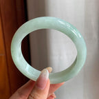 糯冰种晴底翡翠平安镯（56.5mm）（yc216831）