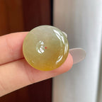 糯冰黄翡翡翠平安扣（yc261420）