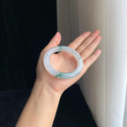 冰种飘花圆条翡翠手镯（54.2mm）（yc391389）