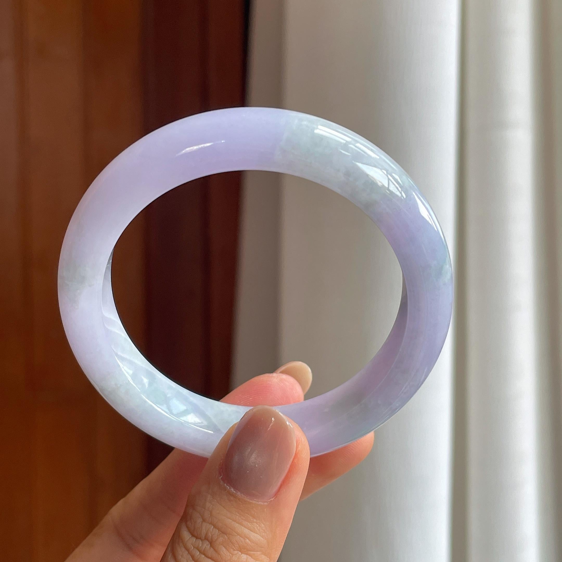 糯冰紫罗兰翡翠平安镯（54mm）（yc407494）