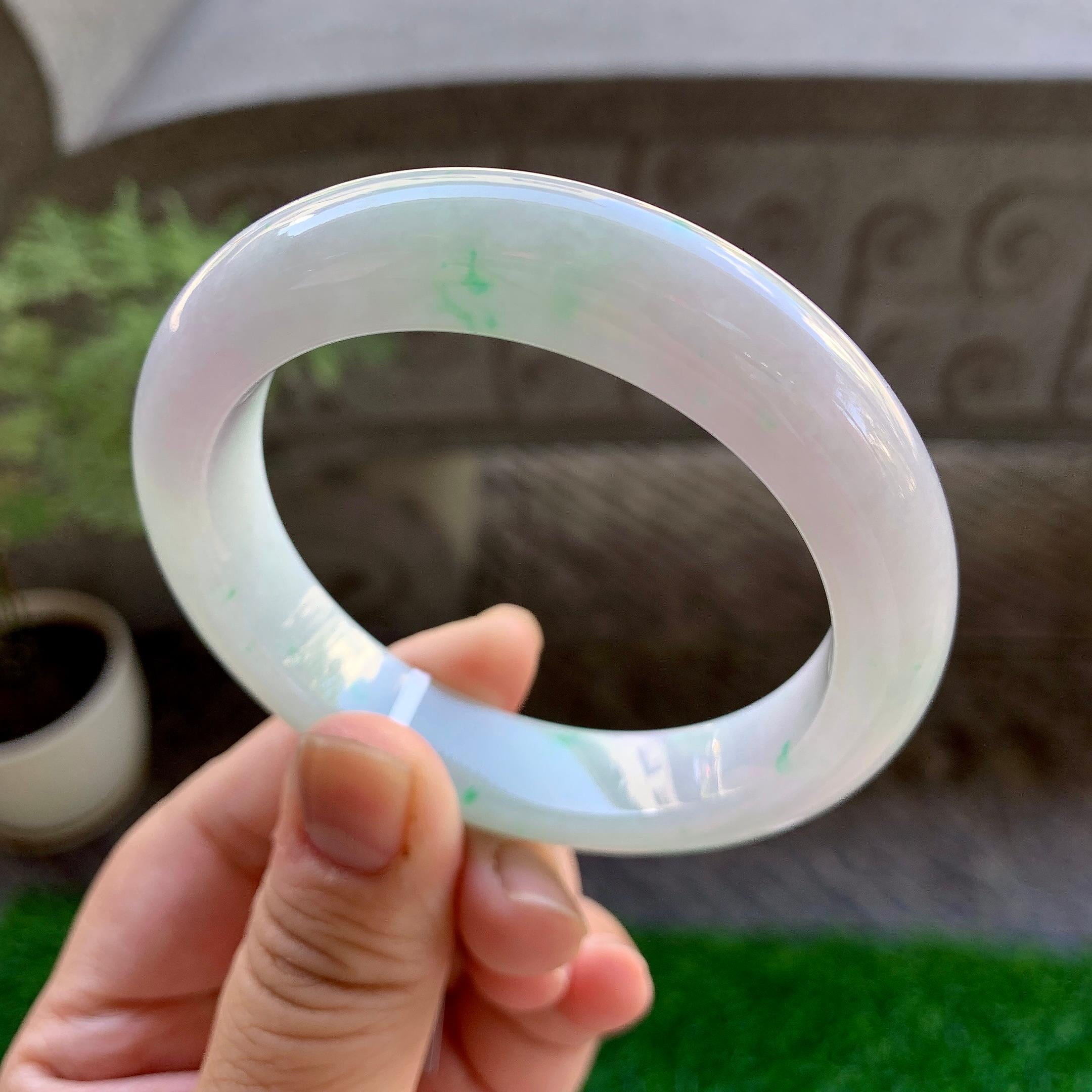 细糯种飘花平安镯（56mm）（yc246659）