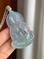 18k扣冰种蓝底翡翠送子观音（yc247186）