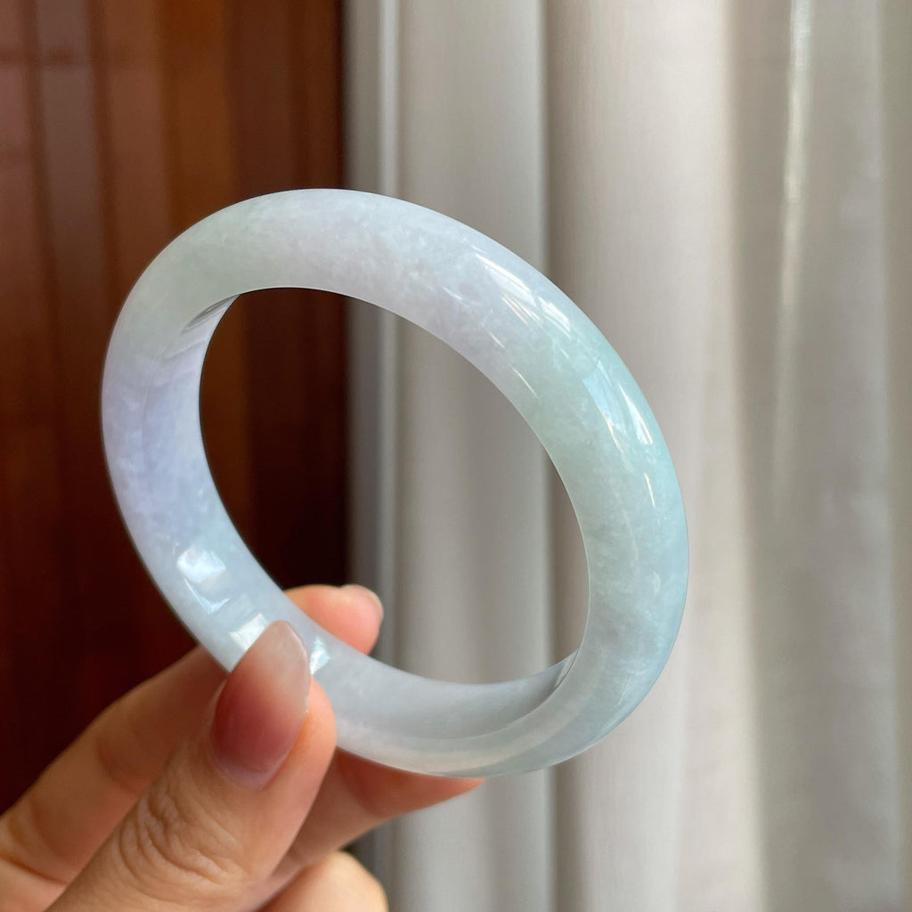 糯冰种带色翡翠平安镯（57.8mm）（yc316592）