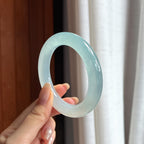 冰种蓝晴圆条手镯 53圈 天然缅甸A货翡翠（yc454459）