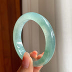 冰种晴底翡翠平安镯（54.3mm)（yc363424）