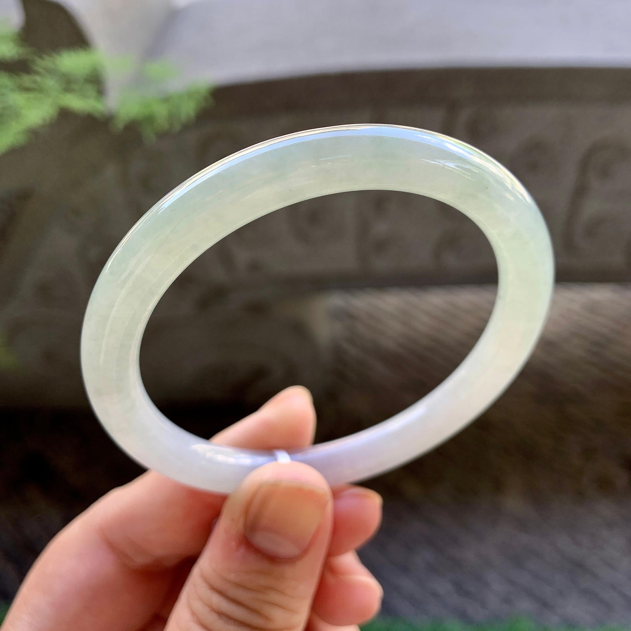 细糯种淡晴底圆条手镯（56.5mm）（yc213151）