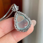 18k金镶冰种淡底色翡翠葫芦（yc239367）