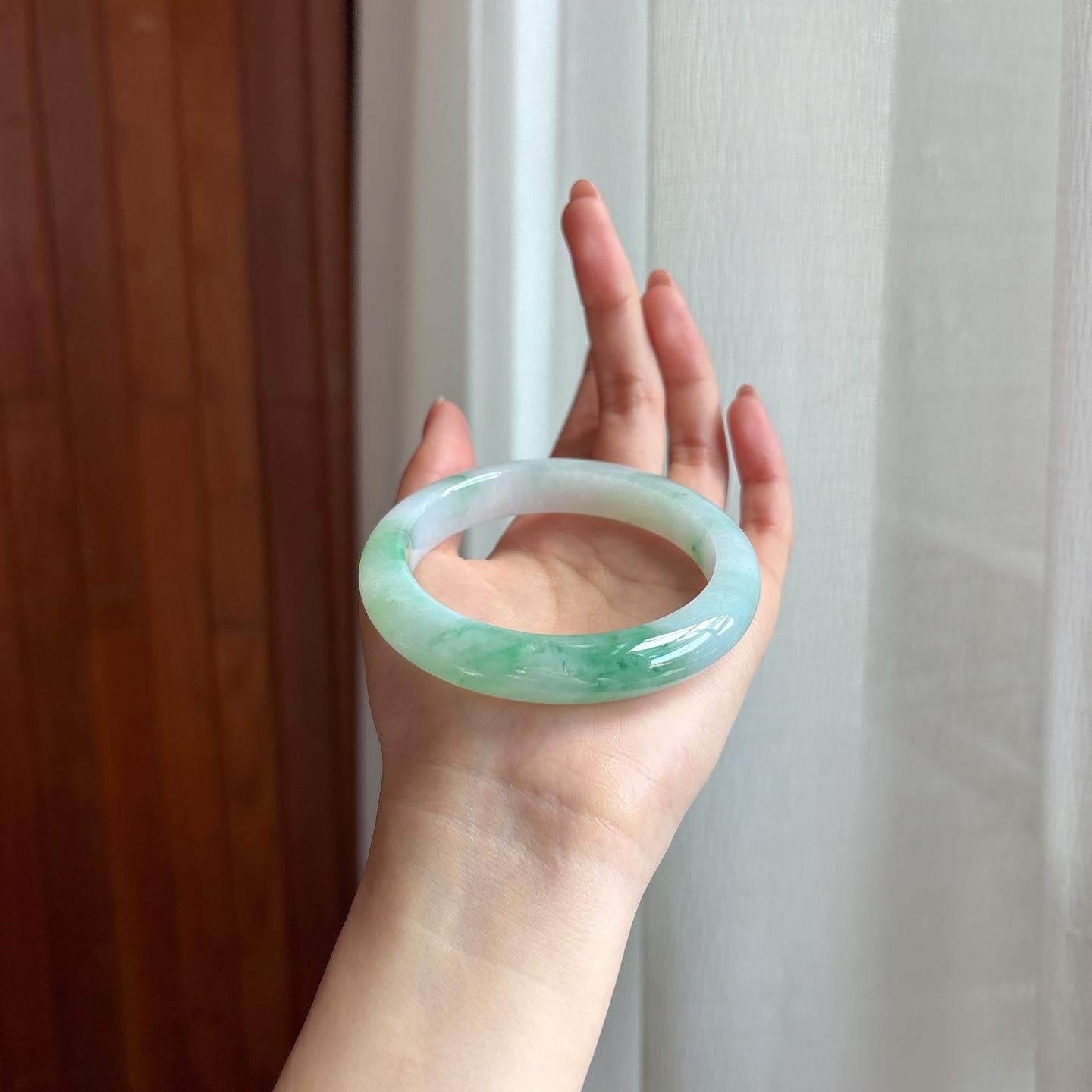 糯冰飘花平安镯（59.5mm)（yc329522）