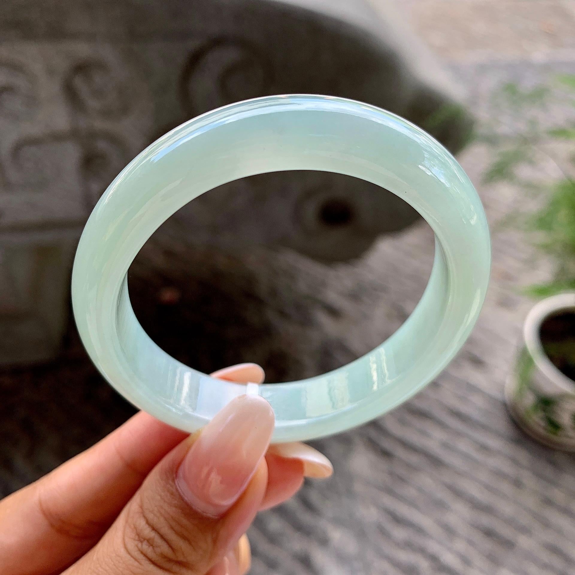 细糯种晴底贵妃手镯（56.5mm）（yc202391）