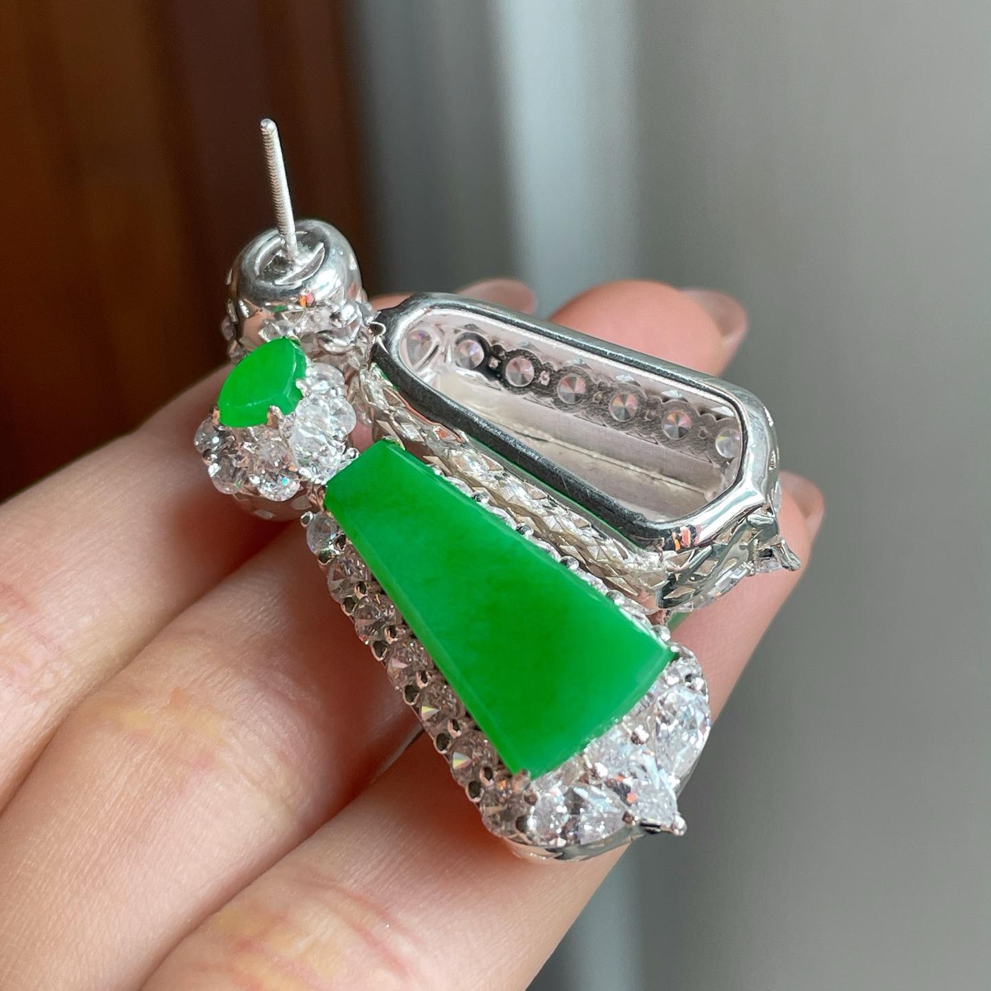 铜托糯冰满绿翡翠无事牌（yc348921）